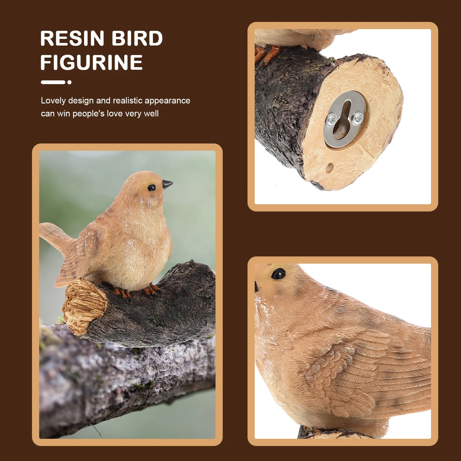 

Miniature Garden Resin Small Birds Decor Plant Pot Hanging Tree Landscape Bird Ornament Resin Bird Figurine Figurine