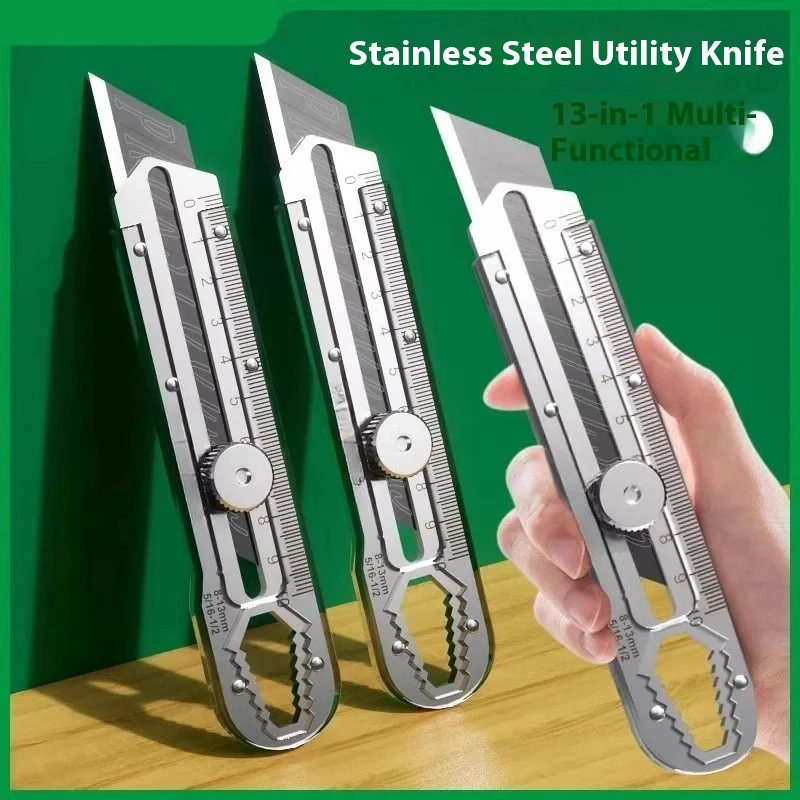 

Heavy-Duty Multi-Functional Craft Knife Stainless Steel Wallpaper Blade Industrial Grade Holder Durable Craft Tool