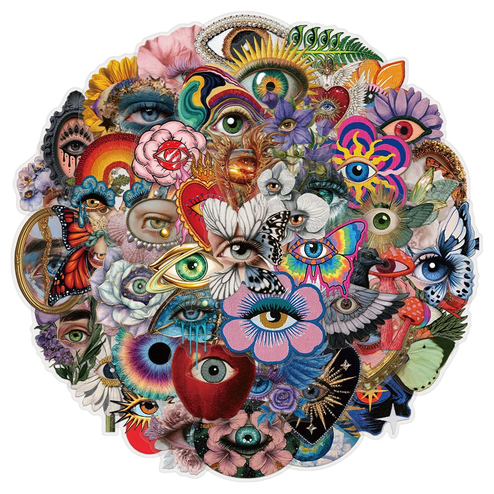 10/30/50pc Transparent Cool Mysterious Eye Cartoon Stickers Gothic Aesthetic Art Decals DIY Helmet Phone Notebook Sticker Decor