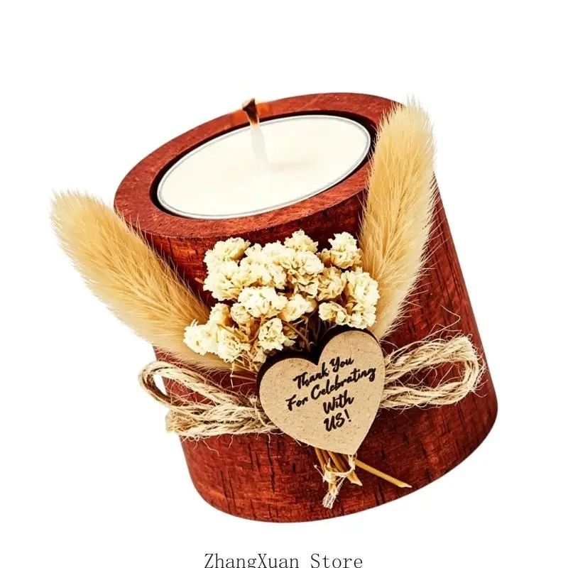 Brautparty-Kerzenständer, künstlerischer Holz-Kerzensockel, Teelichtsockel, Holzstruktur, 3 x – Detail 8