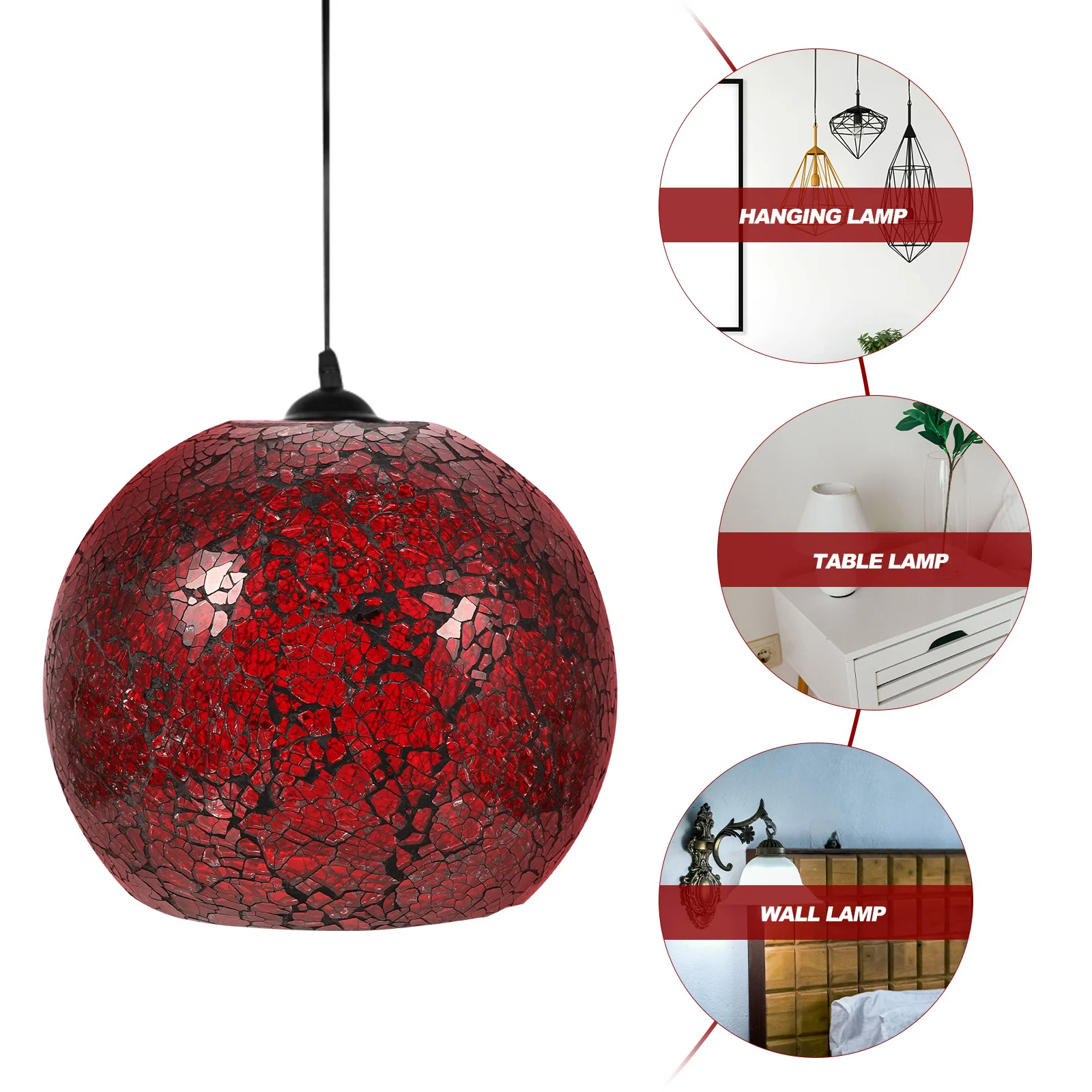 

Wall Light Shade Vintage Stained Glass Durable Lamp Cover for Bedroom Office Bar Table Lamp Lampshades Small Indoor Use