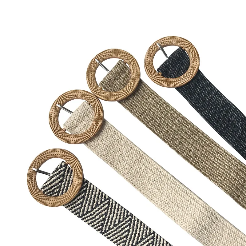 Braided belt men and women punch-free wide version waist jacket dress belt elastic elastic elastic INS Wind Belt