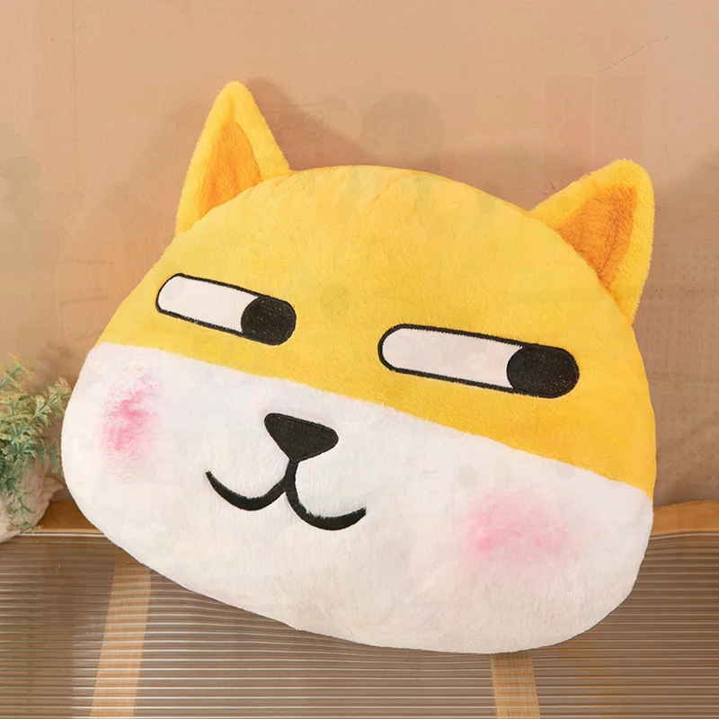 Plush Toy Cute Shiba Inu Dog Kawaii Funny Expression Face Stuffed Animal Soft Pillow Cushion Kids Birthday Gift Bedroom Sleeping