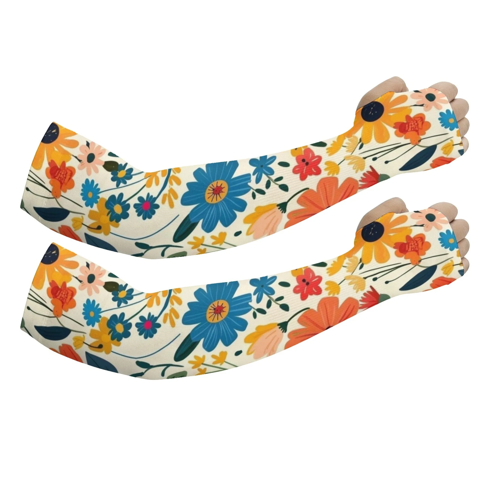 Bohemian Floral Print Arm Sleeves Non-slip Comfortable Lightweight Arm Sleeves Sports Fishing Gardening Protective Arm Sleeves