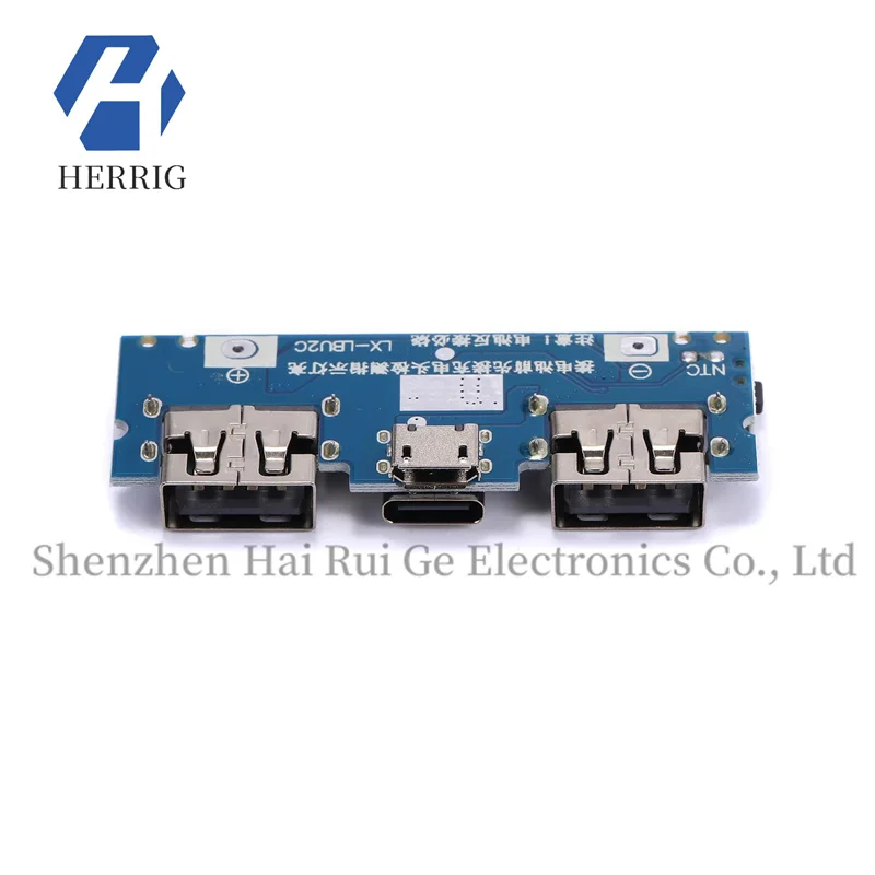 1PCS Type-C พอร์ตชาร์จ dual USB Power Bank Power Board Boost โมดูล 2.4A แบบพกพา Power Bank DIY เมนบอร์ด 5V