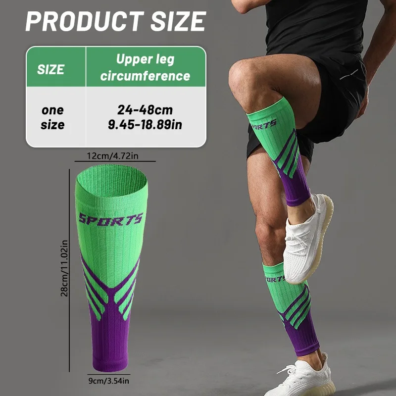 Premium High Performance Breathable Compression Knitted Calf Sleeves for Running Marathon Football Cycling with Muscle Support