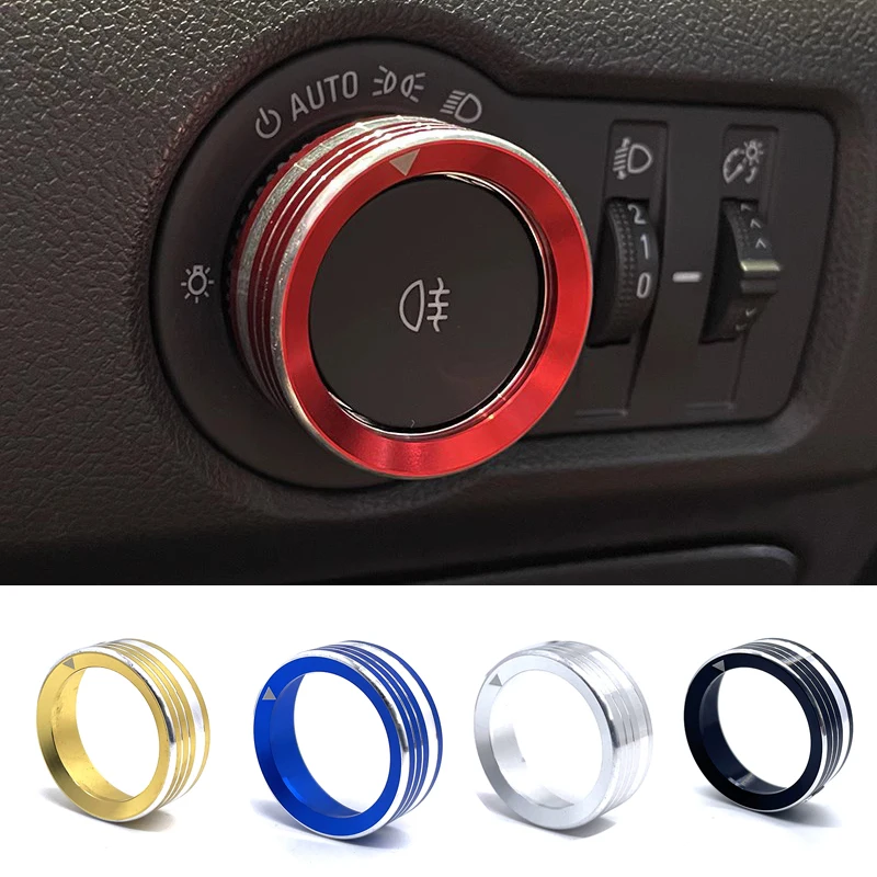 For Chevrolet SS Cruze Sonic Onix Cavalier Malibu Trax Headlight Switch Knob Decorative Ring Protects The Frame Interior Trim