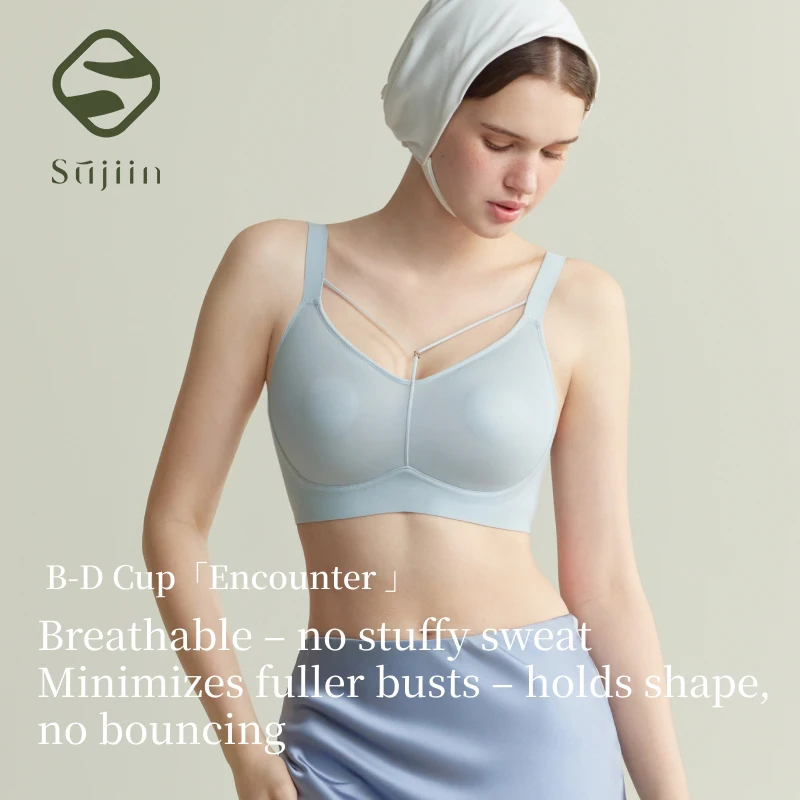 SUJIIN Plus Size Minimizer Bra Women Summer Seamless Wirefree Anti-sagging Full Cup Supportive Comfortable Bras Woman XM089