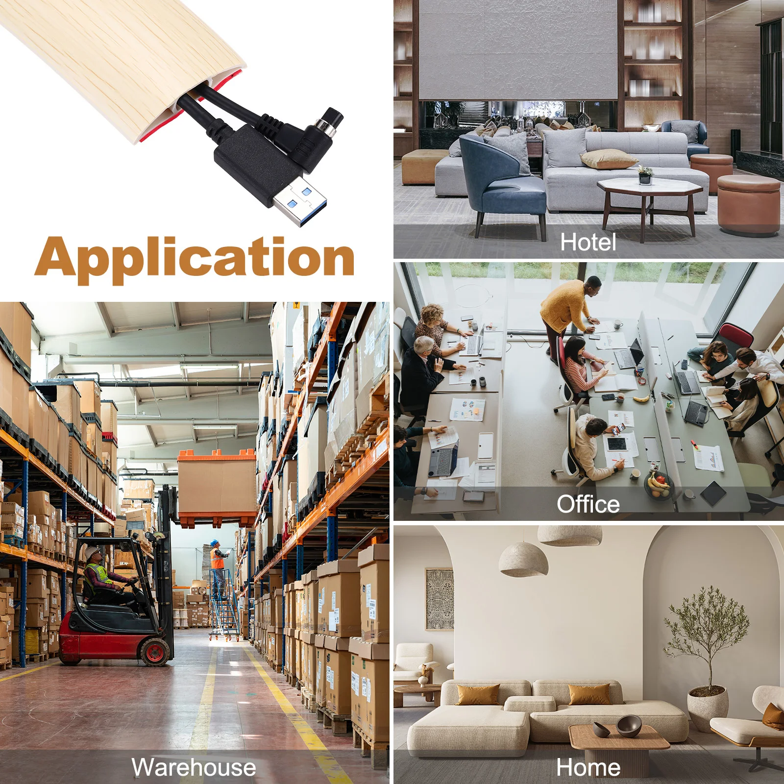 

1Pcs 1.2-3meters Floor Cord Cover Sheaths PVC Flexible Electrical Conduit Cable Protectors Self-adhesive Cable Hiders for Floors