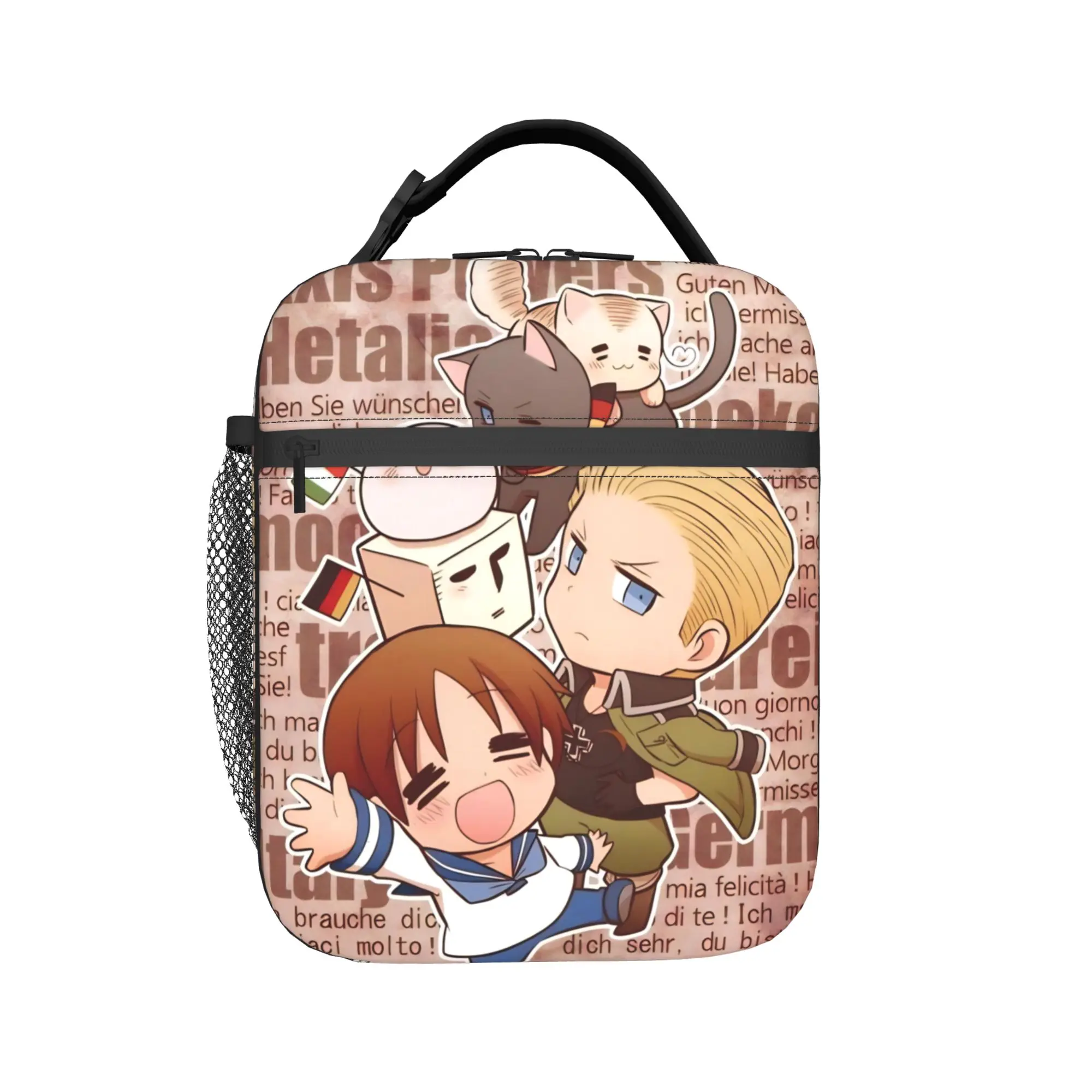 Hetalia Axis Powers Insulated Lunch Bags for Men Women  Food Container Bags Leakproof Thermal Cooler Lunch Boxes For Picnic