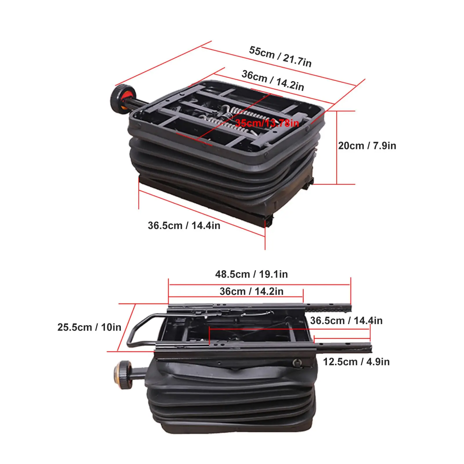 Seat shock absorber base,manual adjustment with dust cover,suitable for construction machinery tractorRVtruckshock absorber base