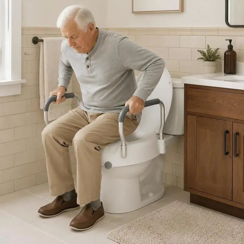 Rehausseur de siège de toilette, capacité de 350 lb, hauteur de levage de 5 pouces, avec ouverture élargie pour personnes âgées, handicapées, adultes, convient aux toilettes allongées et rondes