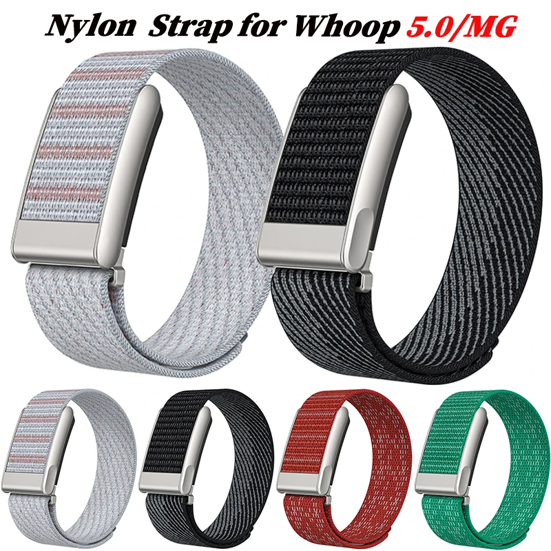 Für Whoop MG Armband Nylon Fitness Weiches Atmungsaktives Band Verstellbarer Schutzarmreif für Whoop 5.0 Sportarmband