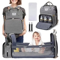 Folding Mommy Bag Lightweight Portable Folding Crib Bed Large-capacity Baby Backpack Female Mom Outting Bag Mummy Bags