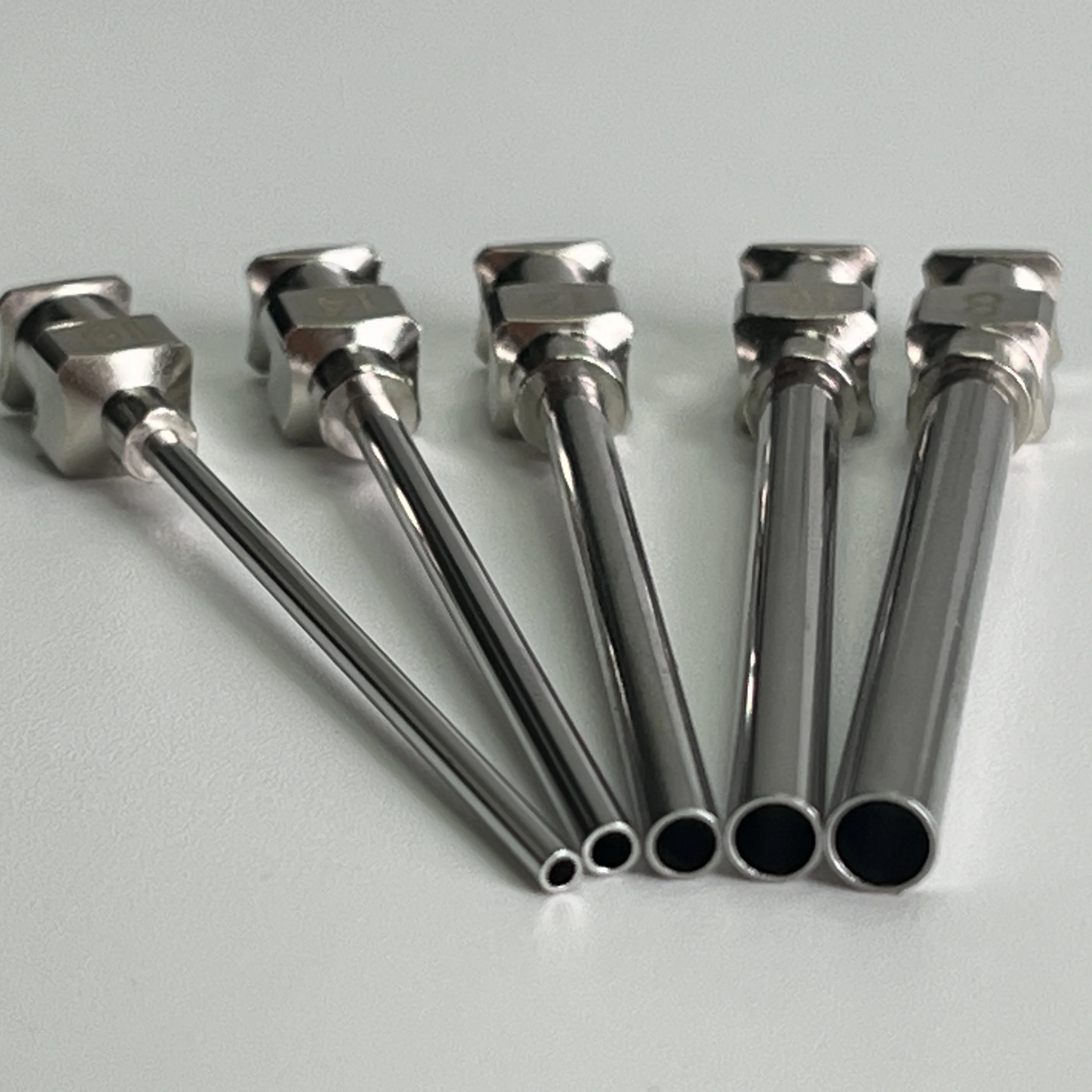Aiguilles à pointe arrondie en acier inoxydable industriel 304, 1,5 pouce, 8-30G, 12 pièces/boîte, entièrement métalliques, pour la distribution de colle.