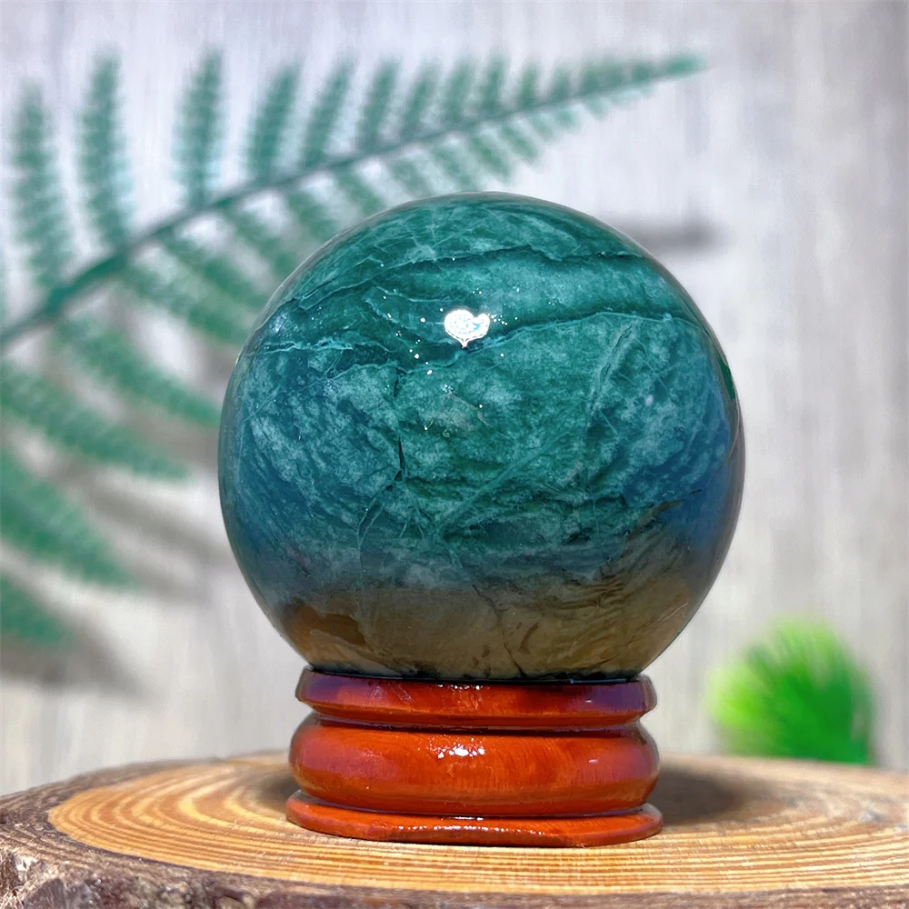 Crystal Natural Green Sphere Ball Reiki Healing Crystal Stone Crafts Gifts Geode Gemstone Reiki Mineral Samples Home +Satnd