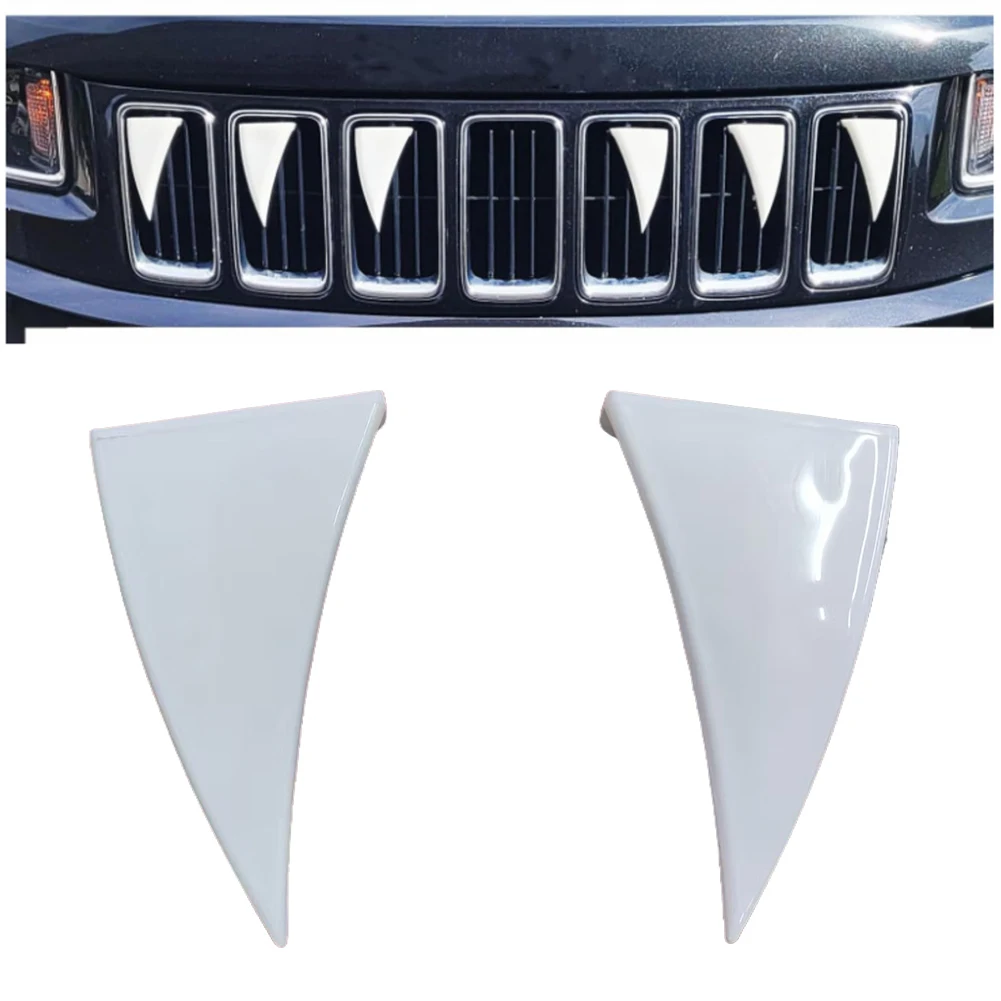 

2Pcs Car Teeth Sticker Car Vampire Teeth Decor Waterproof Film Vampire Teeth Bumper Decor White Devil Horns Accessories