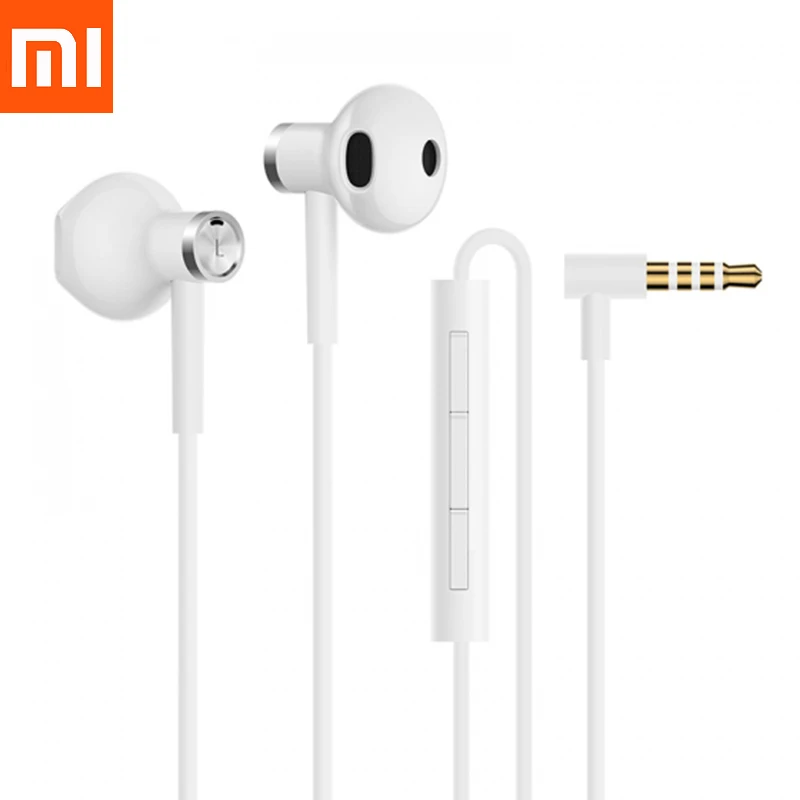 Global Version Xiaomi Dual Driver Earphones 3.5mm Plug Half In-Ear Wired Control Earphone For  MI 9 CC9 Poco F2 Pro Redmi Note 9