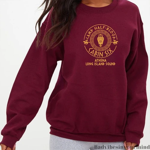 Sudadera Percy Jackson Camp Half Blood Heroes Of Olympus, regalo para amantes de los libros, Tops básicos para mujer, sudaderas holgadas de lana Vintage