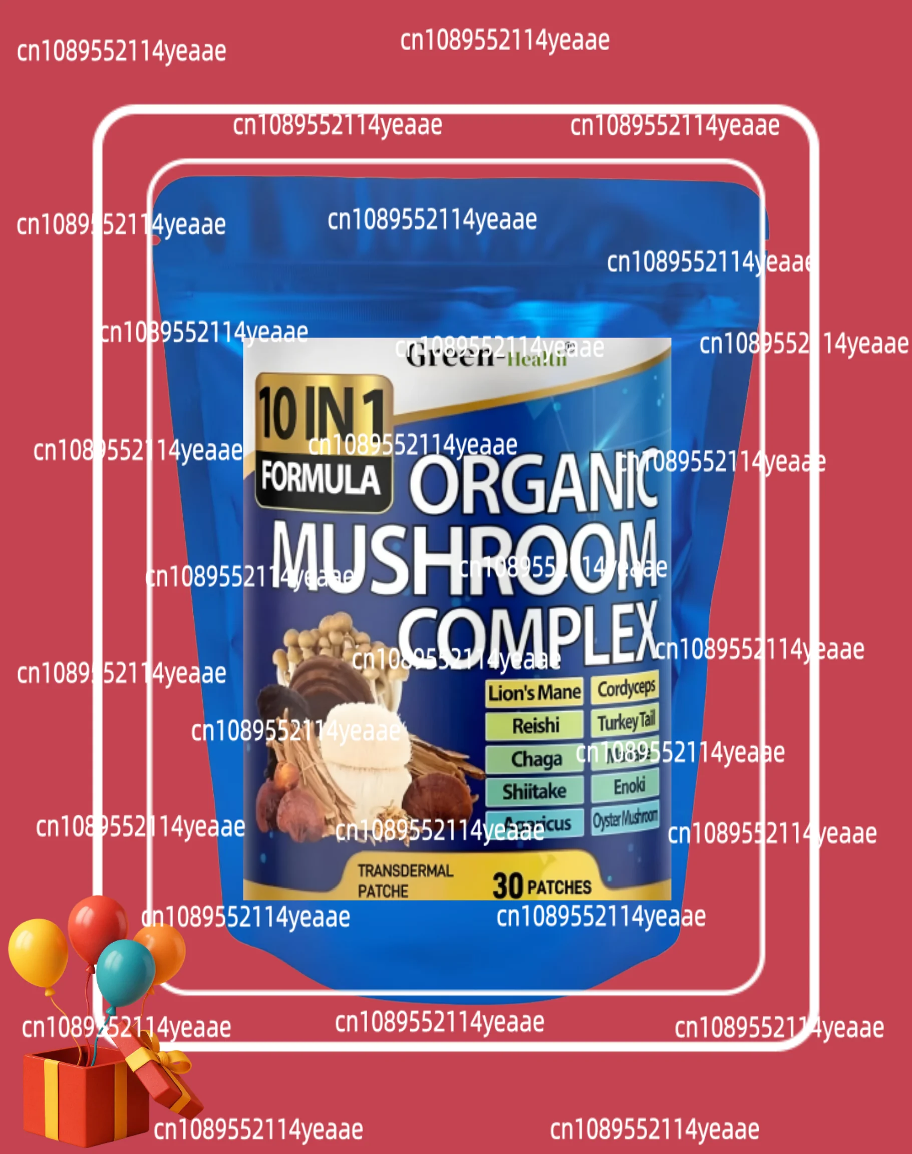 30 Patches 10 in 1 High Strength MushroomTransdermal Patche - Lions Mane, Cordyceps, Reishi - Brain Memory and Focus