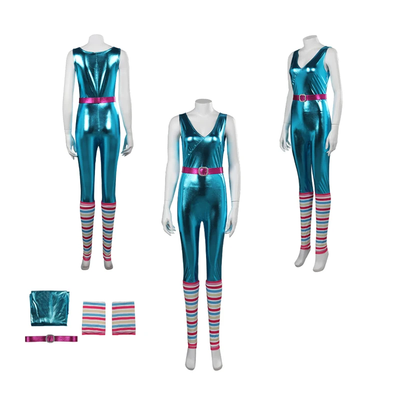 Girls Margot Fantasia Roleplay Barbei Cosplay Costume Female Bodysuit Belt Outfits Adult Jumpsuit Halloween Carnival Party Suit