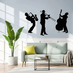 Jazz Vinyl Wall Decal Musical Instruments Music Band Musicians Concert Wall Stickers Music Wall Decor Room Decor Mural A891