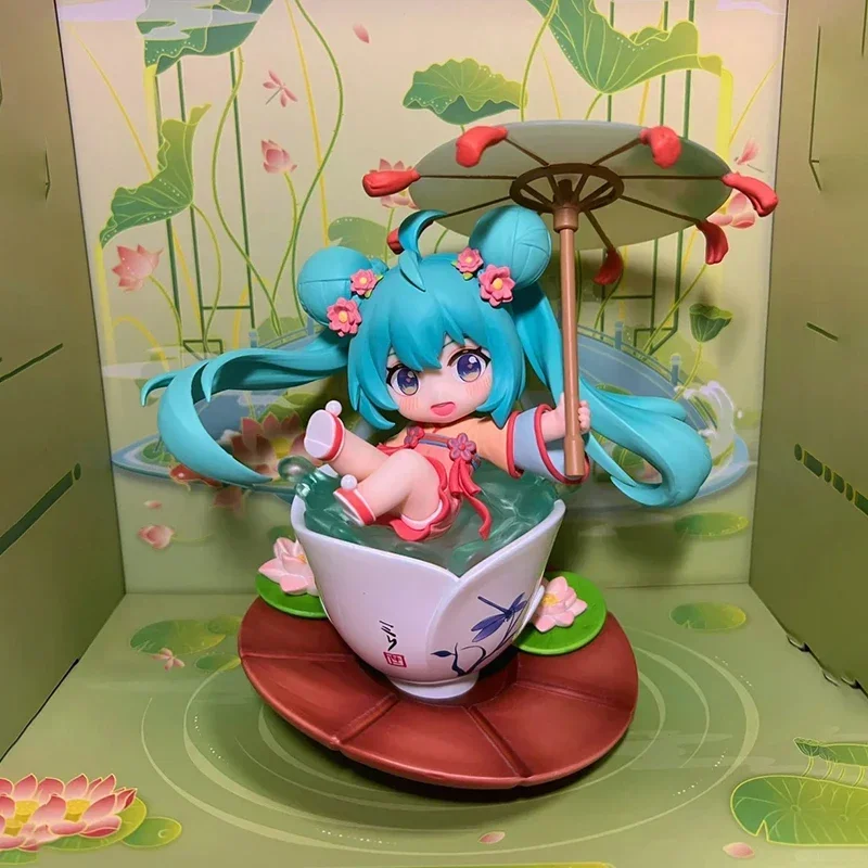 original-qing-cang-hatsune-miku-flower-rain-lotus-pond-q-version-trendy-action-figure-cute-model-display-joint-doll-kids-gift