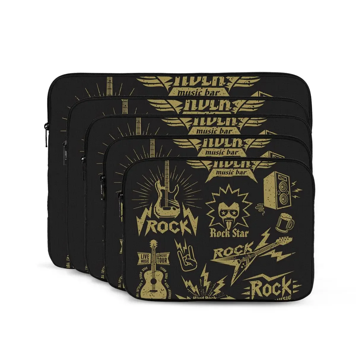 Rock Music And Guitars Seamless Pattern Computer ipad Laptop Cover Case Laptop Sleeve Bag Portable Cover Fundas Pouch