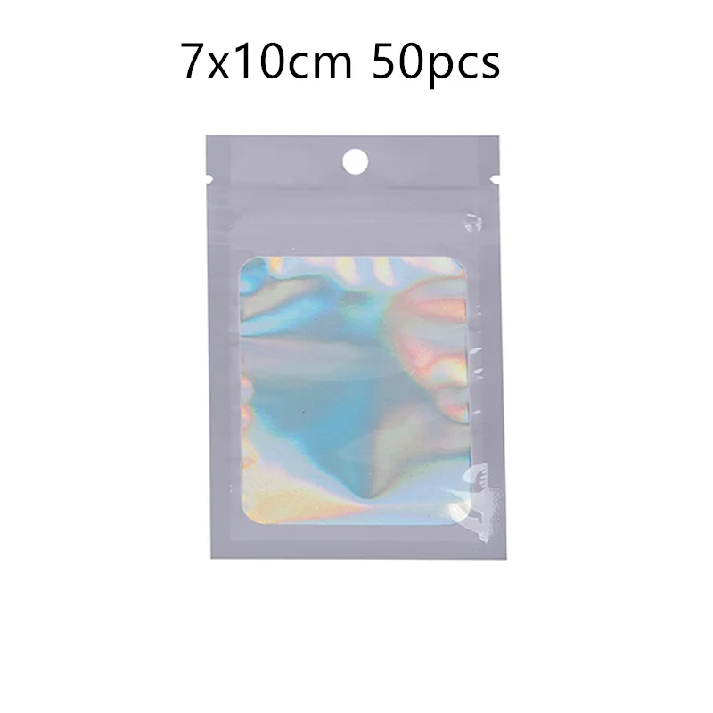 50 stks Kleurrijke Sterke Ritssluitingszakje Plastic Zelfsluitende Zakje Zip Ritssluiting Zakken Armbanden Ketting Ring Sieraden Verpakking