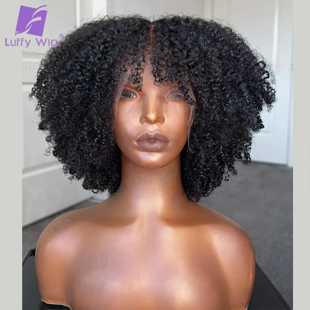 

13x6 Kinky Curly Lace Front Wigs Human Hair 200% Density Lace Frontal Wigs Human Hair Pre Plucked with Baby Hair Water Wavy