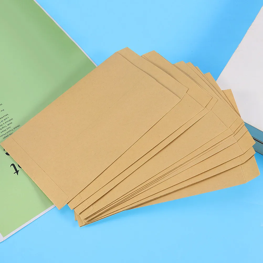 

200Pcs Yellow Kraft Paper Envelopes Blank Sturdy Smooth Surface Perfect for Files Name Cards Photo Storage Corporate Events