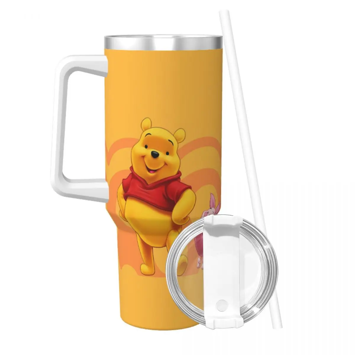 Stainless Steel Tumbler Winnie The Pooh MINISO Thermal Cups and Piglet Portable Cold and Hot Car Mugs Driving Water Bottle