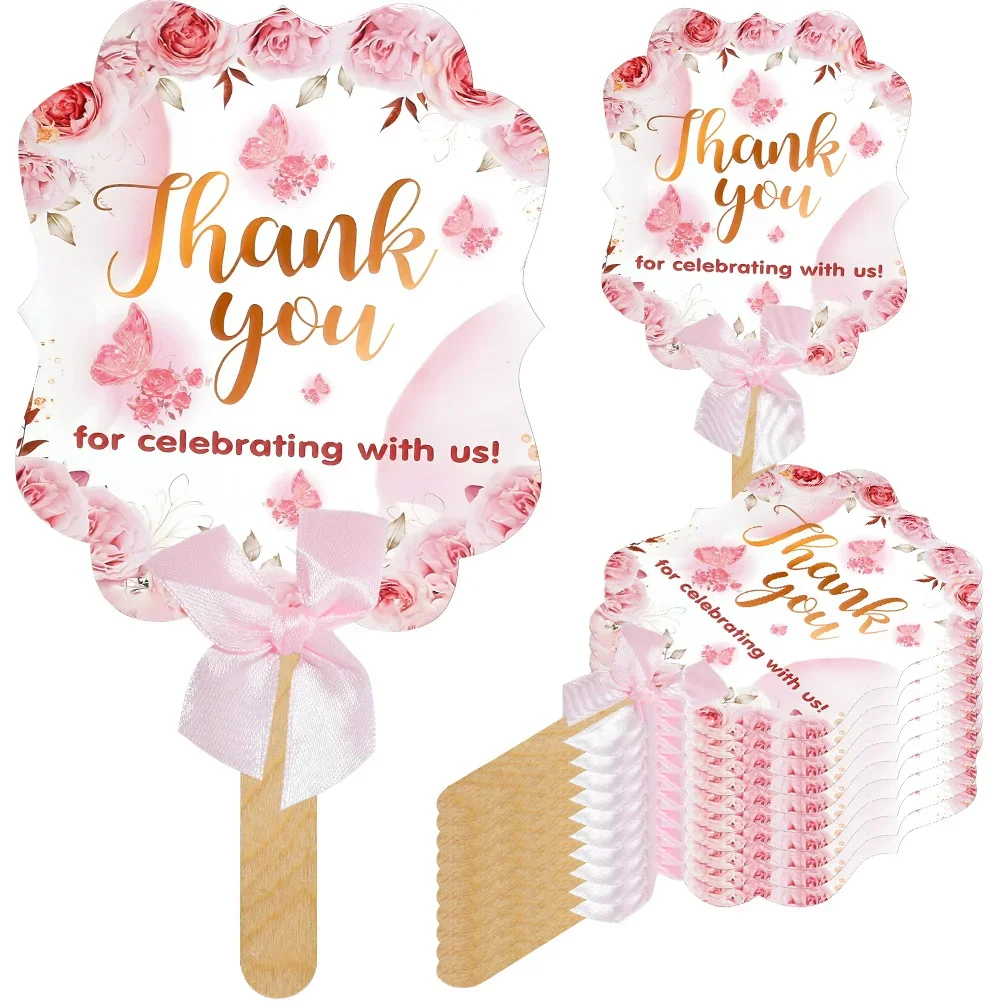 

10 Pcs Wedding Engagement Hand Fans Party Favors For Guests Thank You Ceremony Bridal Shower Decorations Festive Party Supplies