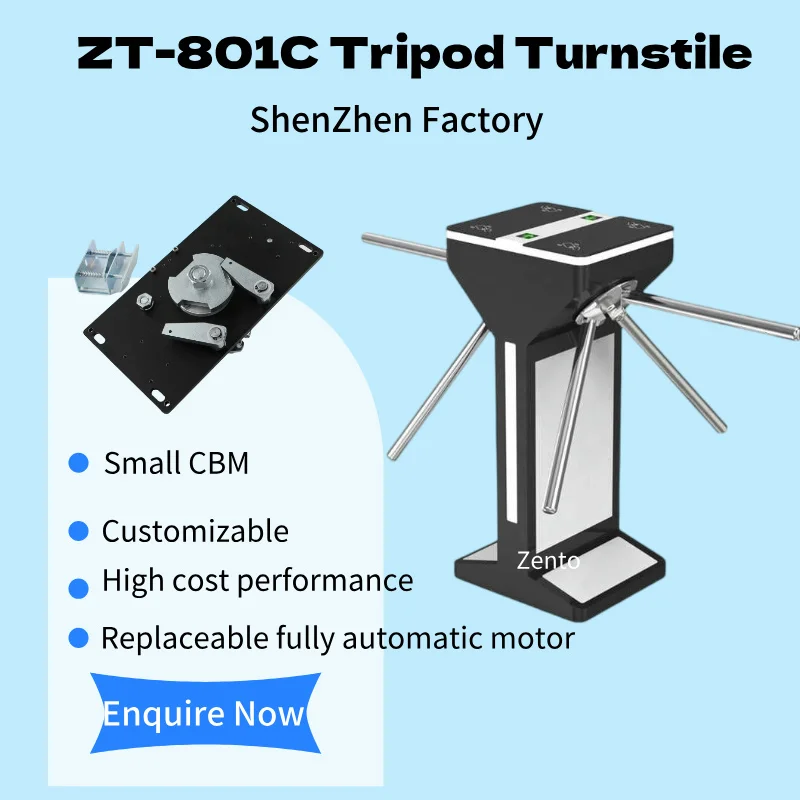 Compact Tripod Turnstile Gate Bidirectional Access Control Durable Outdoor/Indoor Use