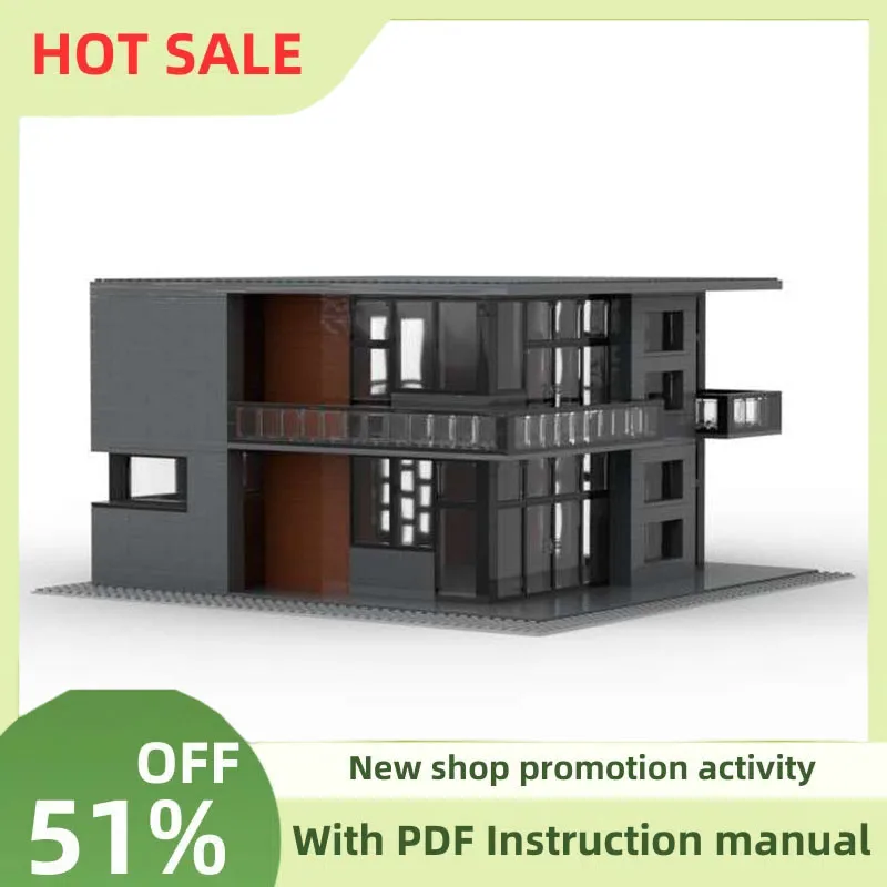 

Hot Sale New City Street View Moc Modular Modern House Villa Model Building Blocks Diy Creative Ideas Kids Toys Birthday Gift