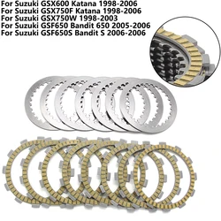 Motorcycle Clutch Friction Disc Plate Kit For Suzuki GSX600 Katana GSX750F GSX750W GSF650 GSF650S Bandit 21441-37430 21442-37401