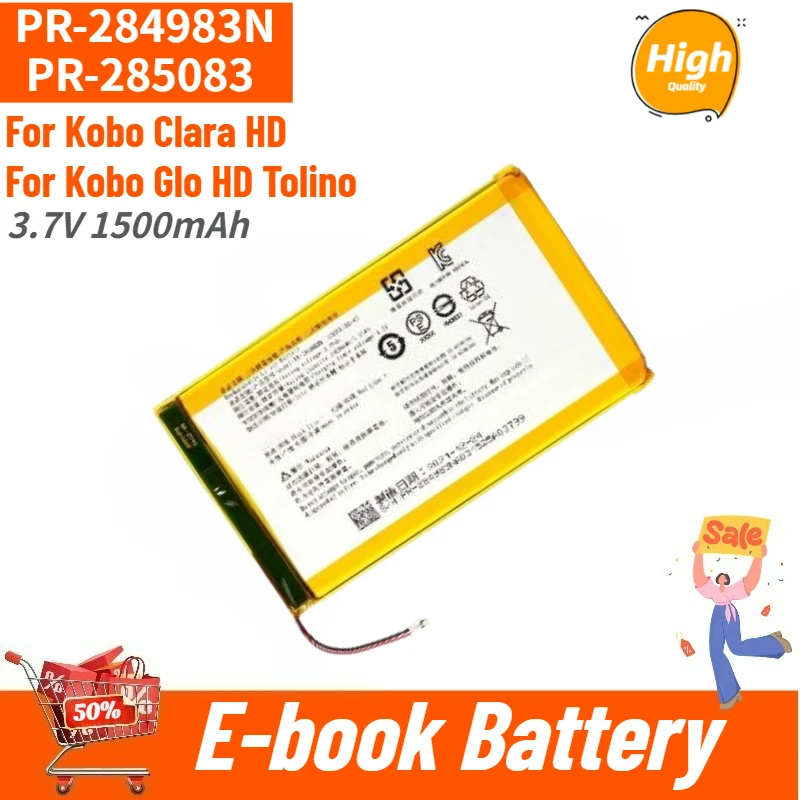 High Quality PR-284983N PR-285083 3.7V 1500mAh E-book Replacement Battery for Kobo Clara HD Kobo Glo HD Tolino Brand New