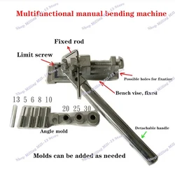 Manual Bending Machine Tool DIY Pipe Bending Machine Is Suitable for All Kinds of Bendable Metal wire flat iron Materials