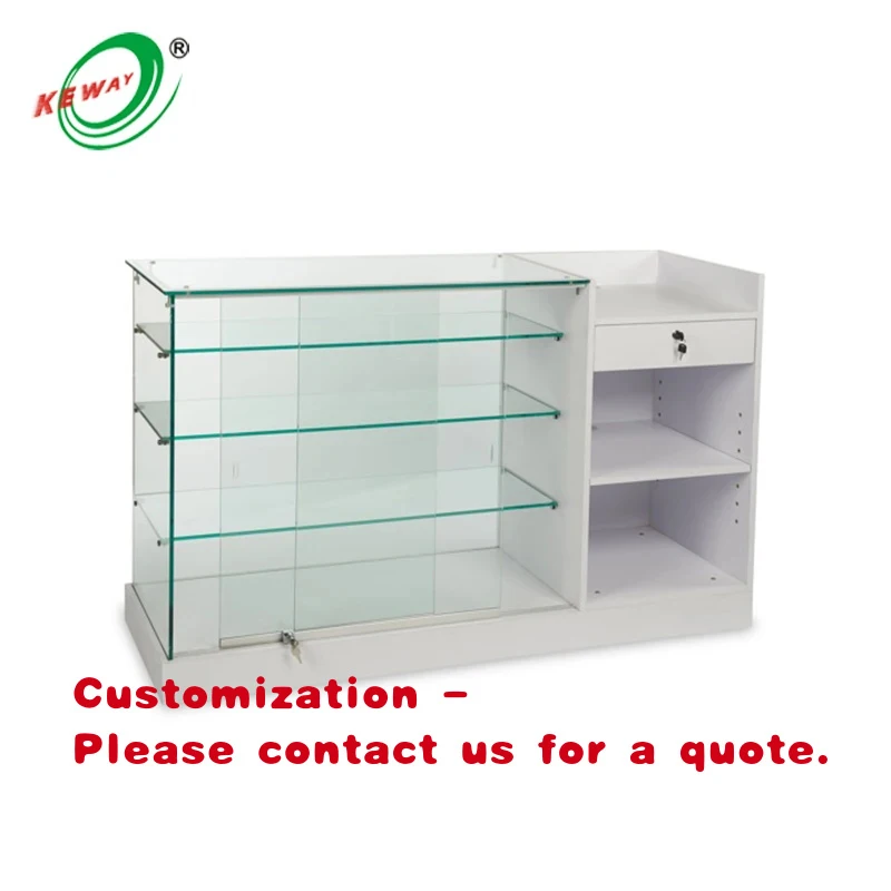 

custom.KEWAY Shopping Mall High Quality Tempered Glass Jewelry & Perfume Display Cabinet Color Customized Full Showcase