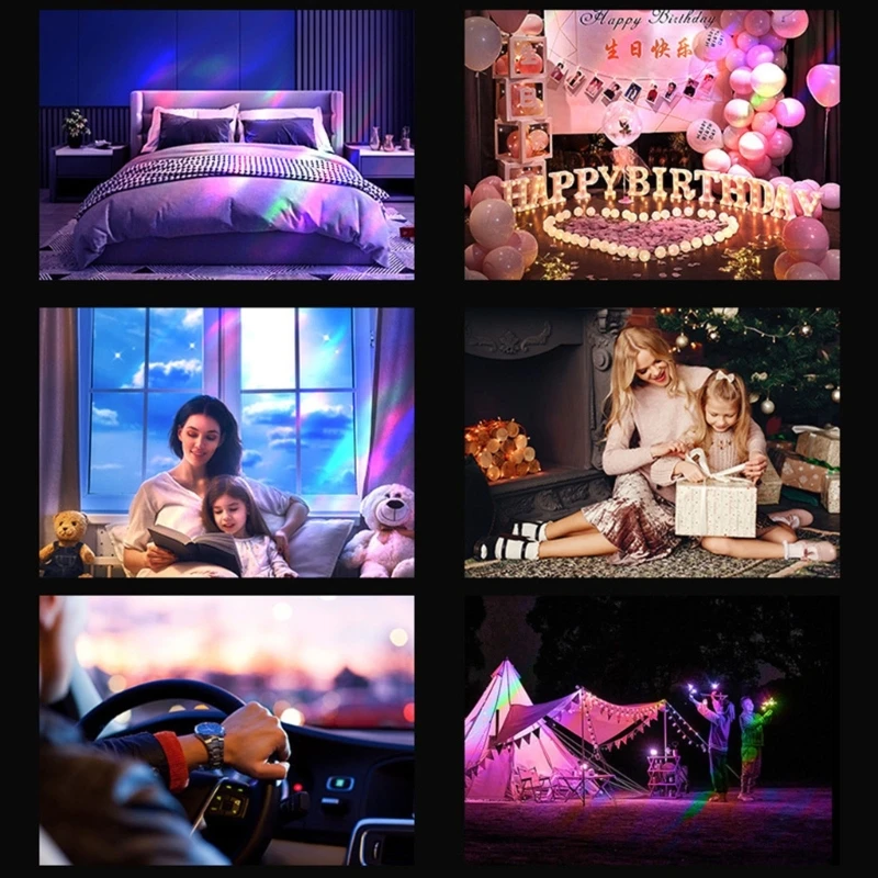 Crystal Ball LED Party Light 360 Rotating Projeção com fontes alimentação USB