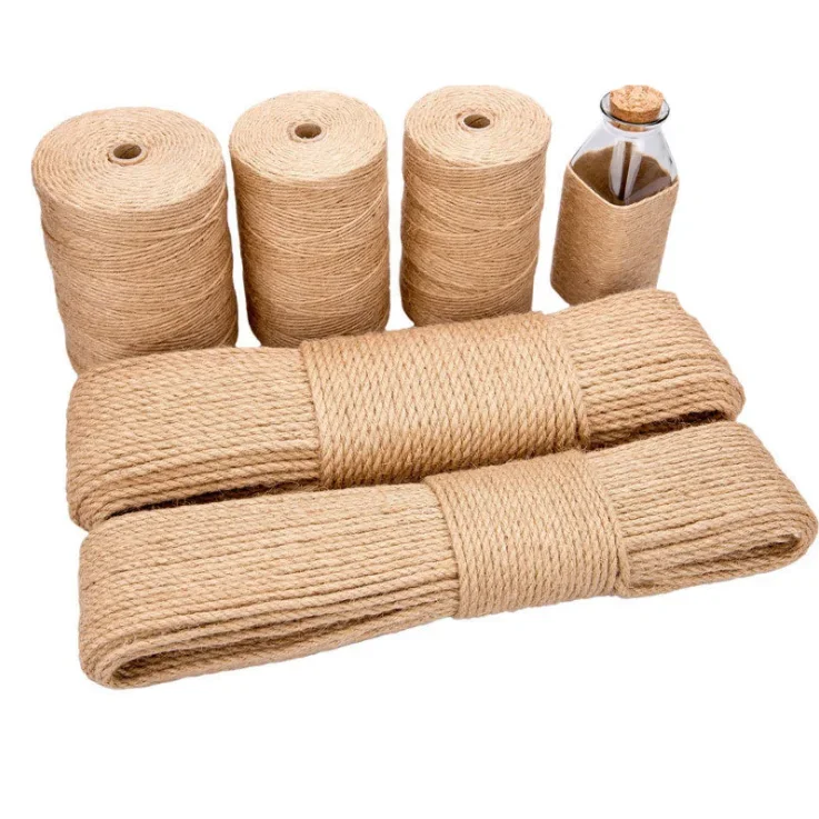 100% Natural Jute Rope Hemp Rope Cord String Twine Burlap Jute Twine For DIY Crafts Gardening Hammock Home Decor 4mm