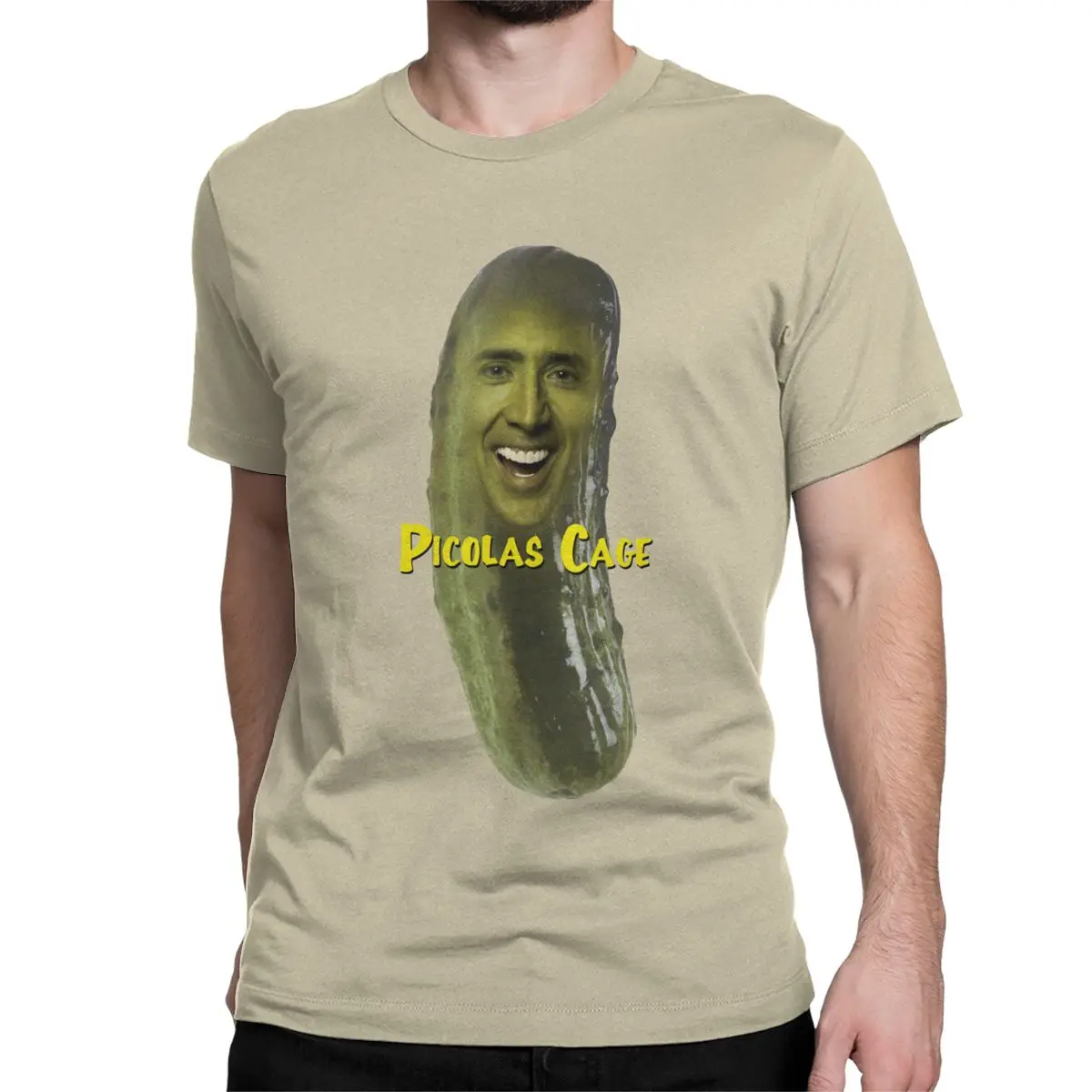 

Picolas Cage Nicolas Cage Men T Shirts Pickle Pickolas Vintage Tee Shirt Short Sleeve T-Shirts Pure Size Tops Crew Neck Loose