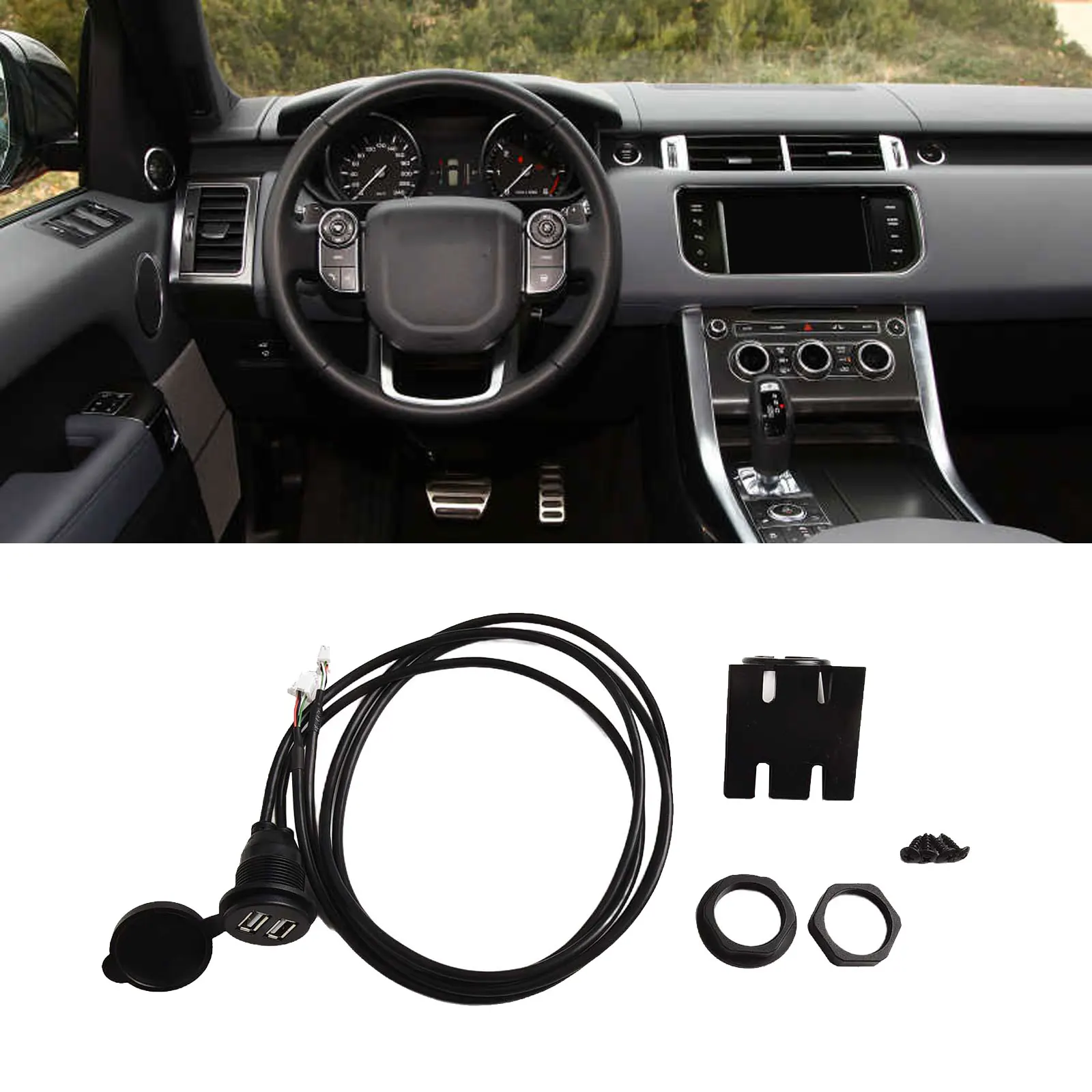 

Car USB Adapter Car USB Extension Cable Wear-resistant Flush Mount High-quality Materials Non-deformation Easy To Install
