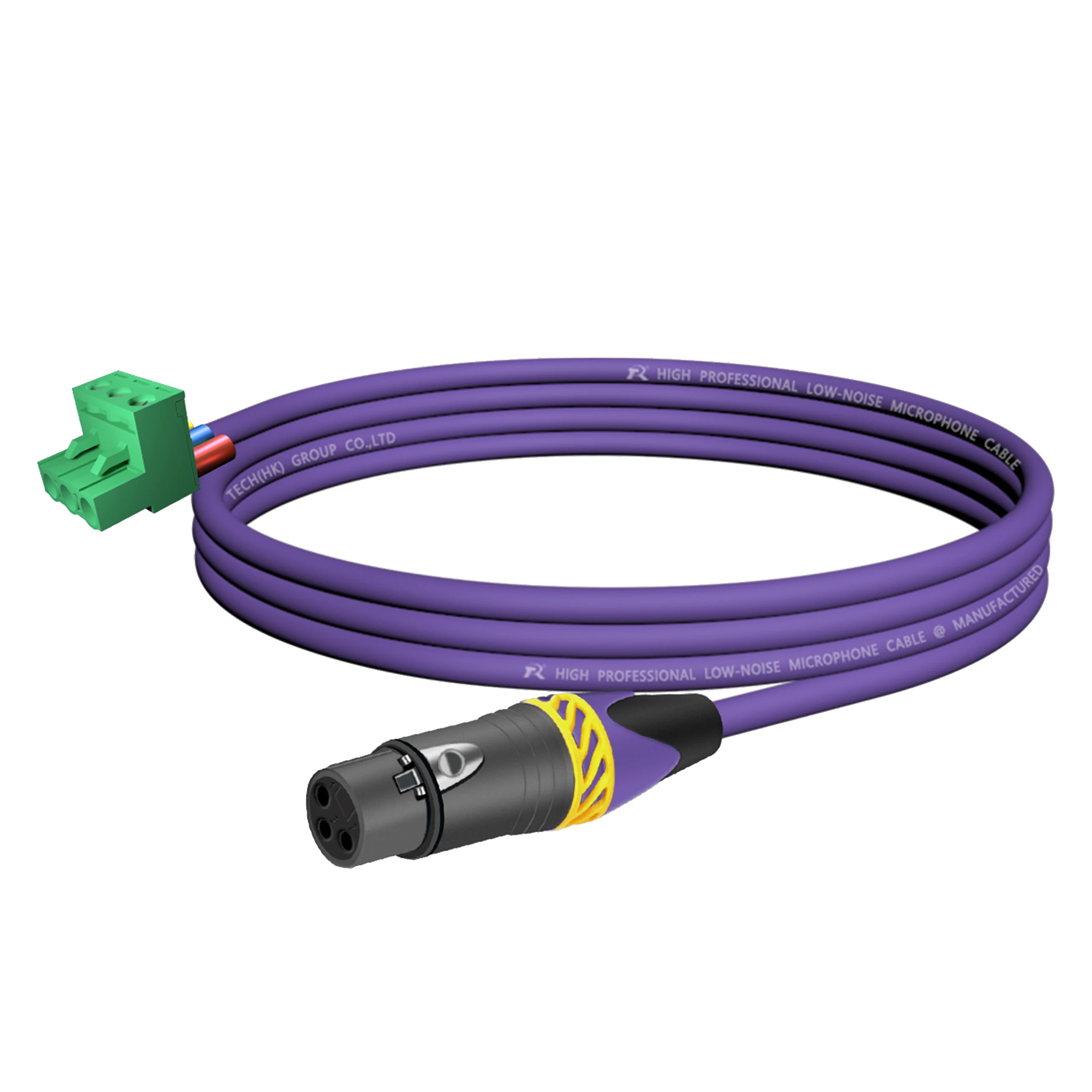 1 Stück Phoenix-zu-XLR-Audiokabel, Abgeschirmtes Kabel mit XLR-Stecker/Buchse und Gelber Rutschfester Zugentlastung – Detail 19