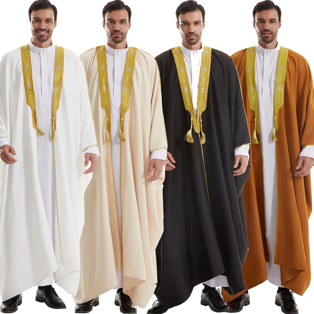 Ramadan Eid Djellaba Muslim Men Kimono Cardigan Arabic Robe Jubba Thobe Islam Clothing Turkey Kaftan Dubai Abaya Dress Dishdasha