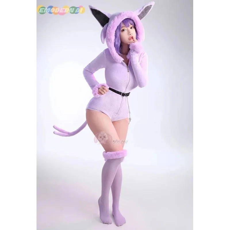 Anime Espeon Cosplay Trajes para Mulheres, Macacões, Roupa de Casa, Game Role Play, Uniforme de Halloween, Carnival Party, Loungewear, Meninas