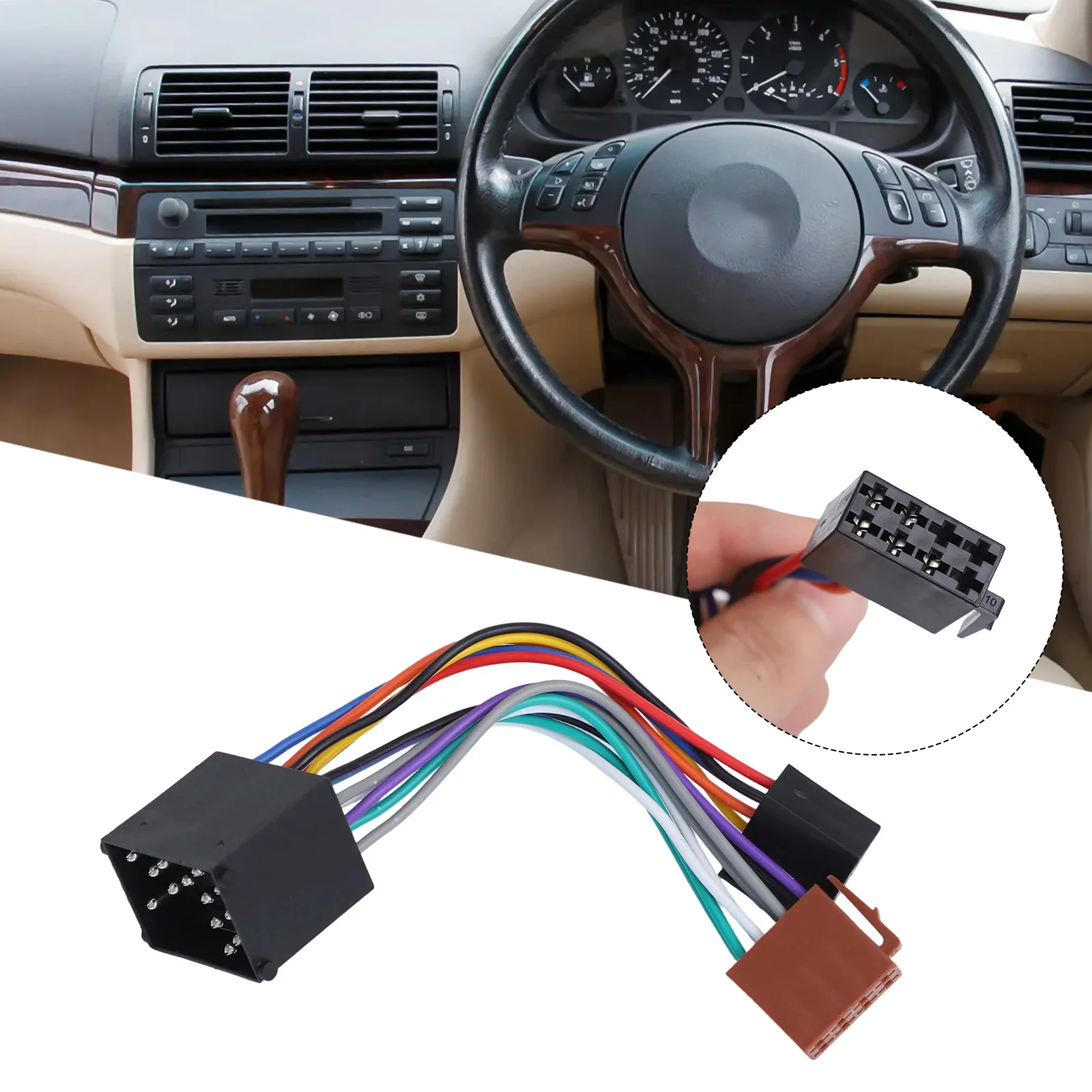1 Pcs Car Radio ISO Adapter Switch Cable For BMW E36 E39 E46 E56 For LAND ROVER ISO Harness Adapter Cable Accessories