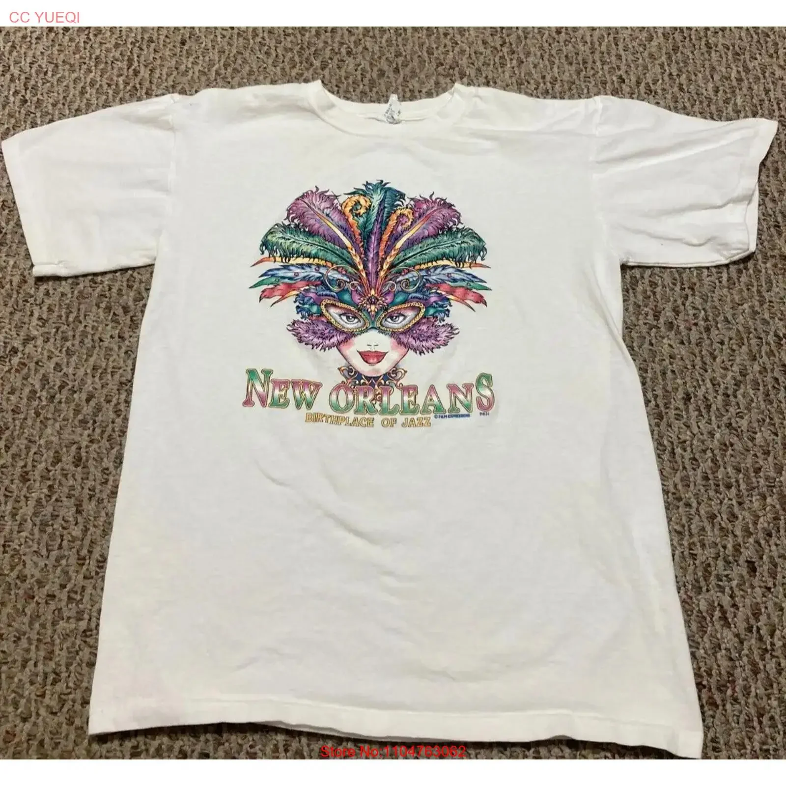 New Orleans Birthplace Of Jazz T Shirt sz M item 382 vintage Washed graphic fashion Versatile Stretched Soft Breathable Unisex
