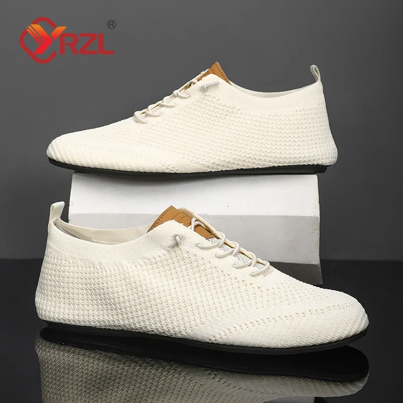 

YRZL Mesh Loafers Men Driving Moccasins Thin Bottom Flats Walking Shoes Breathable Non Slip Casual Loafers Summer Mens Shoes