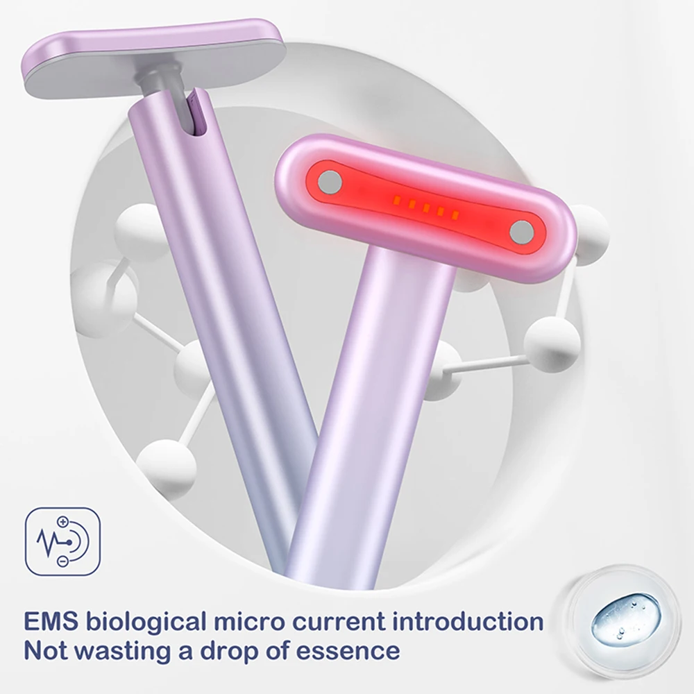 Palo de hadas eléctrico recargable EMS, terapia de luz roja, herramienta para el cuidado de la piel, masaje de ojos, masajeador Facial, varita para todo el cuerpo